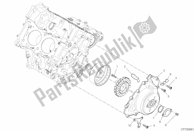 All parts for the Generator Cover of the Ducati Streetfighter V4 S Thailand 1103 2020